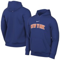 New York Knicks Nike Blue Sportswear Essential Wordmark Club Hoodie