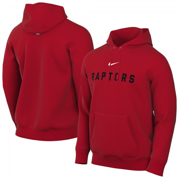 Toronto Raptors Nike Red Sportswear Essential Wordmark Club Hoodie