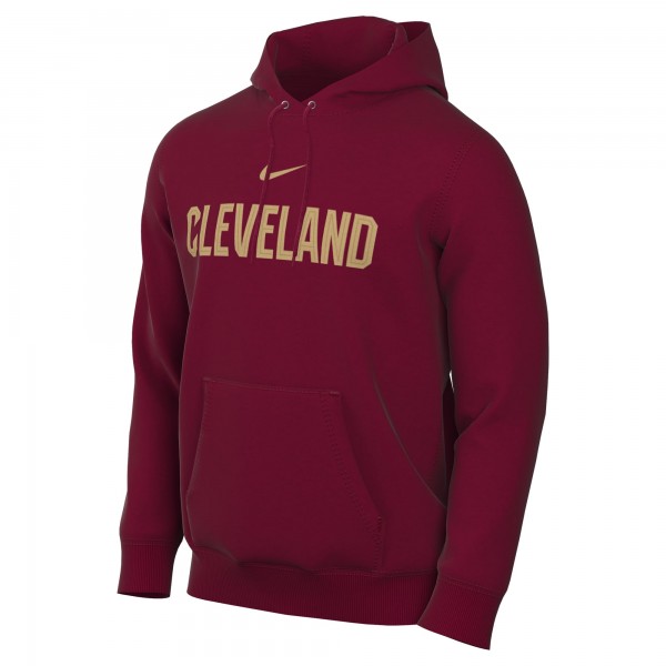 Cleveland Cavaliers Nike Wine Sportswear Essential Wordmark Club Hoodie