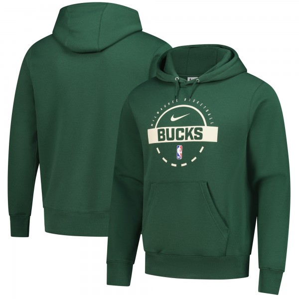 Milwaukee Bucks Nike Hunter Green 2025/26 Authentic Practice Club Pullover Hoodie