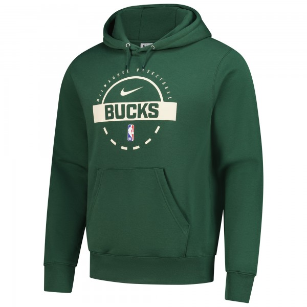 Milwaukee Bucks Nike Hunter Green 2025/26 Authentic Practice Club Pullover Hoodie