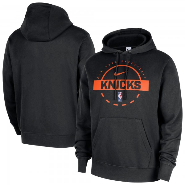 New York Knicks Nike Black 2025/26 Authentic Practice Club Pullover Hoodie