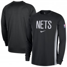 Футболка с длинным рукавом Brooklyn Nets Nike Black 2025/26 Authentic Pre-Game Legend Dri-FIT