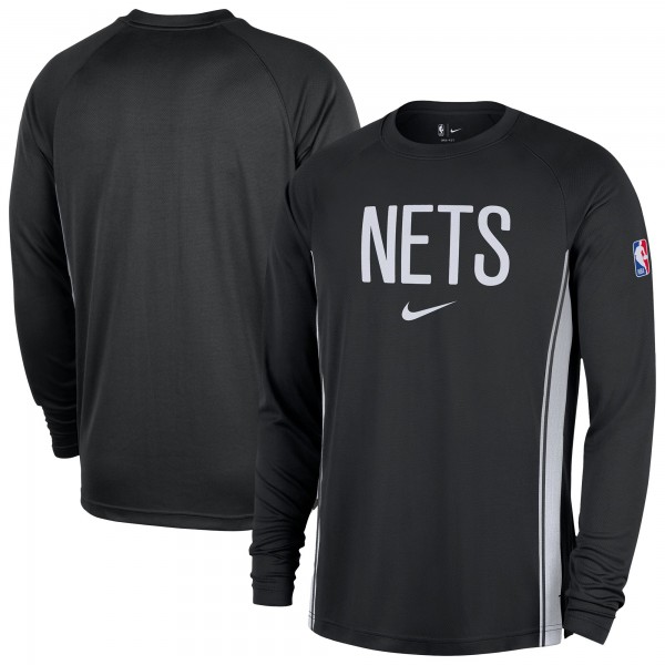 Футболка с длинным рукавом Brooklyn Nets Nike Black 2025/26 Authentic Pre-Game Legend Dri-FIT