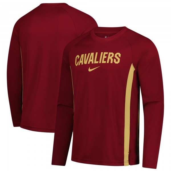 Cleveland Cavaliers Nike Wine 2025/26 Authentic Pre-Game Legend Dri-FIT Long Sleeve Shooting Shirt