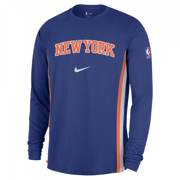 New York Knicks Nike Blue 2025/26 Authentic Pre-Game Legend Dri-FIT Long Sleeve Shooting Shirt