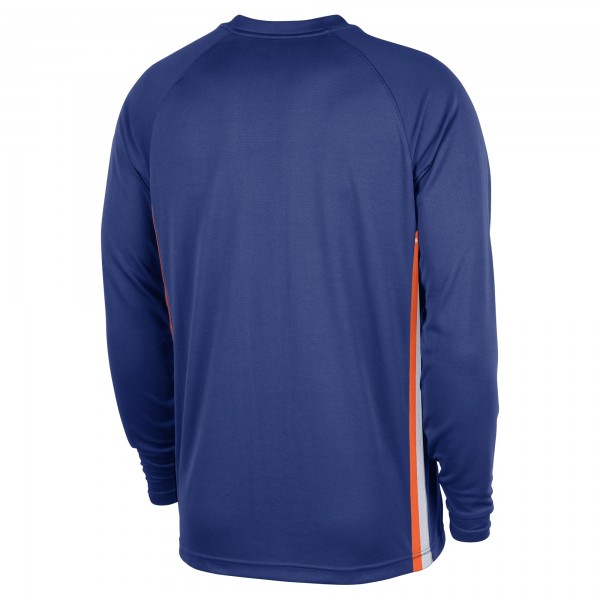 New York Knicks Nike Blue 2025/26 Authentic Pre-Game Legend Dri-FIT Long Sleeve Shooting Shirt