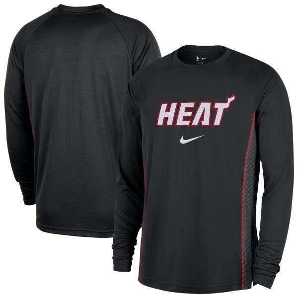 Miami Heat Nike Black 2025/26 Authentic Pre-Game Legend Dri-FIT Long Sleeve Shooting Shirt