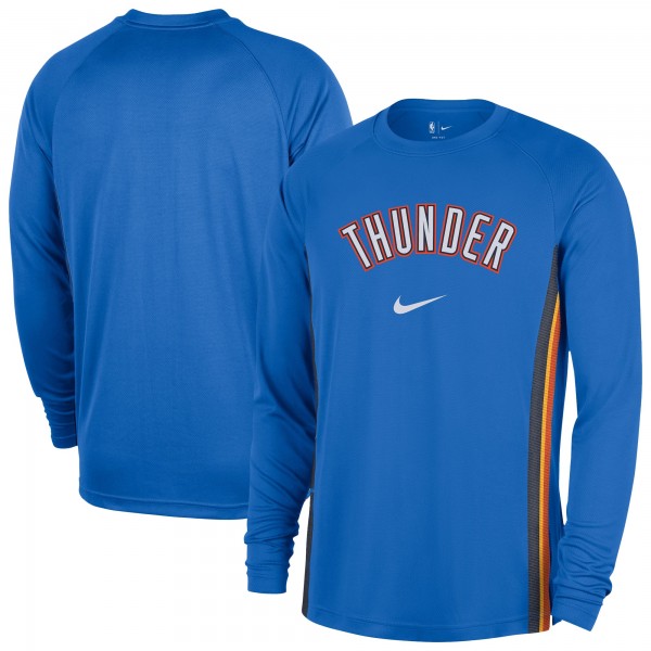 Oklahoma City Thunder Nike Blue 2025/26 Authentic Pre-Game Legend Dri-FIT Long Sleeve Shooting Shirt