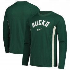 Milwaukee Bucks Nike Hunter Green 2025/26 Authentic Pre-Game Legend Dri-FIT Long Sleeve Shooting Shirt