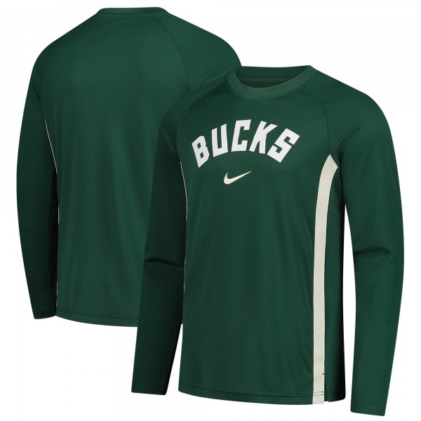 Milwaukee Bucks Nike Hunter Green 2025/26 Authentic Pre-Game Legend Dri-FIT Long Sleeve Shooting Shirt
