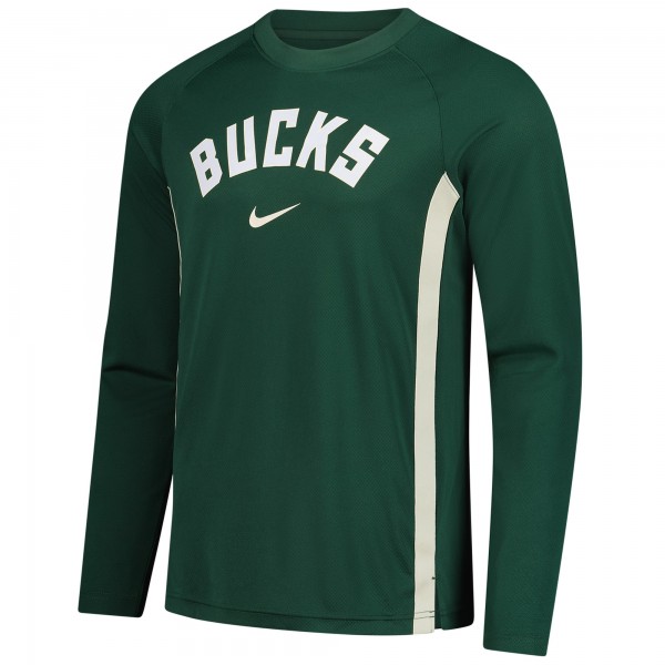 Milwaukee Bucks Nike Hunter Green 2025/26 Authentic Pre-Game Legend Dri-FIT Long Sleeve Shooting Shirt