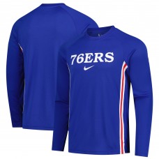 Philadelphia 76ers Nike Royal 2025/26 Authentic Pre-Game Legend Dri-FIT Long Sleeve Shooting Shirt