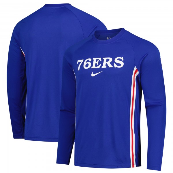Philadelphia 76ers Nike Royal 2025/26 Authentic Pre-Game Legend Dri-FIT Long Sleeve Shooting Shirt