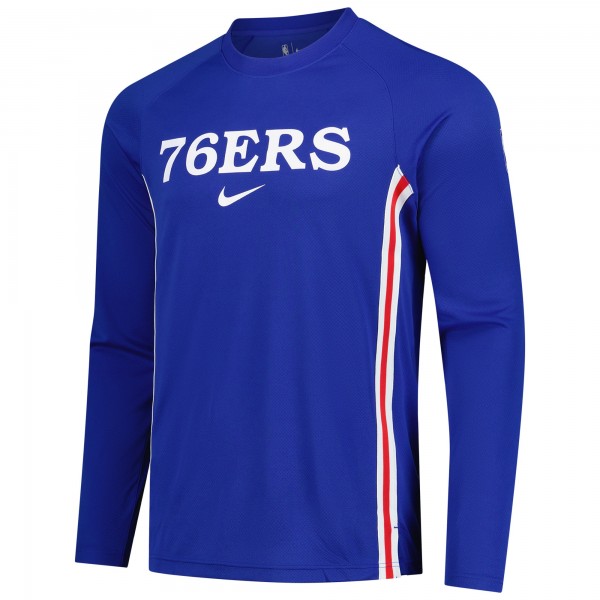 Philadelphia 76ers Nike Royal 2025/26 Authentic Pre-Game Legend Dri-FIT Long Sleeve Shooting Shirt