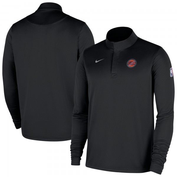 New York Knicks Nike Black 2025/26 Authentic Coaches Quarter-Zip Dri-Fit Top