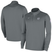 Brooklyn Nets Nike Gray 2025/26 Authentic Coaches Quarter-Zip Dri-Fit Top