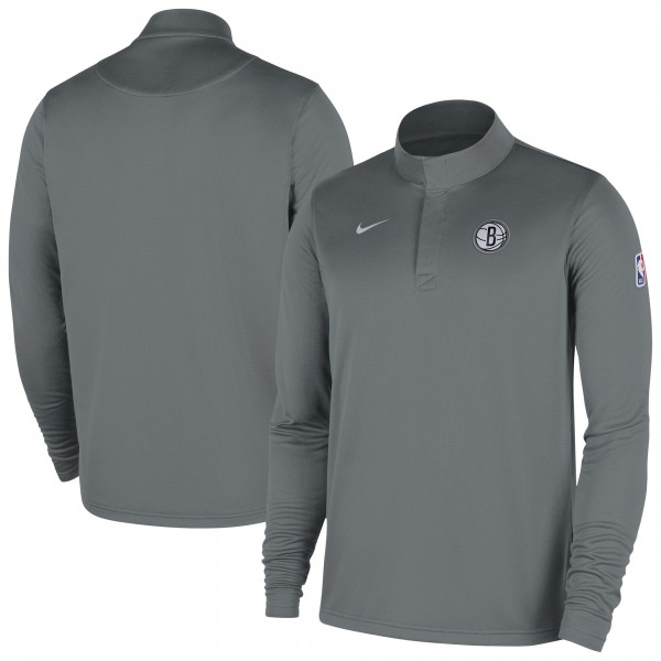 Brooklyn Nets Nike Gray 2025/26 Authentic Coaches Quarter-Zip Dri-Fit Top