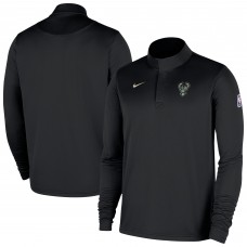 Milwaukee Bucks Nike Black 2025/26 Authentic Coaches Quarter-Zip Dri-Fit Top