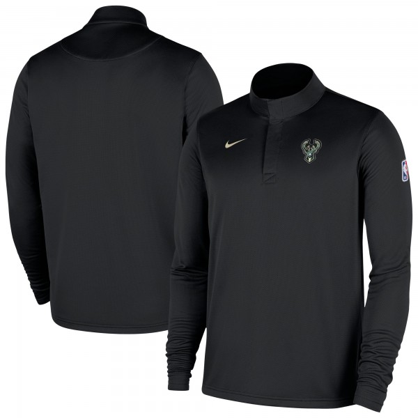 Milwaukee Bucks Nike Black 2025/26 Authentic Coaches Quarter-Zip Dri-Fit Top
