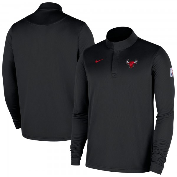 Chicago Bulls Nike Black 2025/26 Authentic Coaches Quarter-Zip Dri-Fit Top