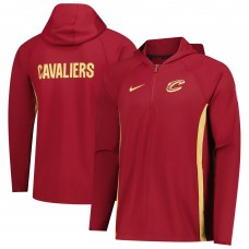 Cleveland Cavaliers Nike Wine Authentic On Court Zone Quarter-Zip Dri-FIT Hoodie Jacket