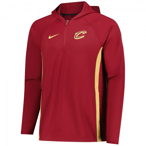 Cleveland Cavaliers Nike Wine Authentic On Court Zone Quarter-Zip Dri-FIT Hoodie Jacket