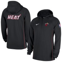 Miami Heat Nike Black Authentic On Court Zone Quarter-Zip Dri-FIT Hoodie Jacket
