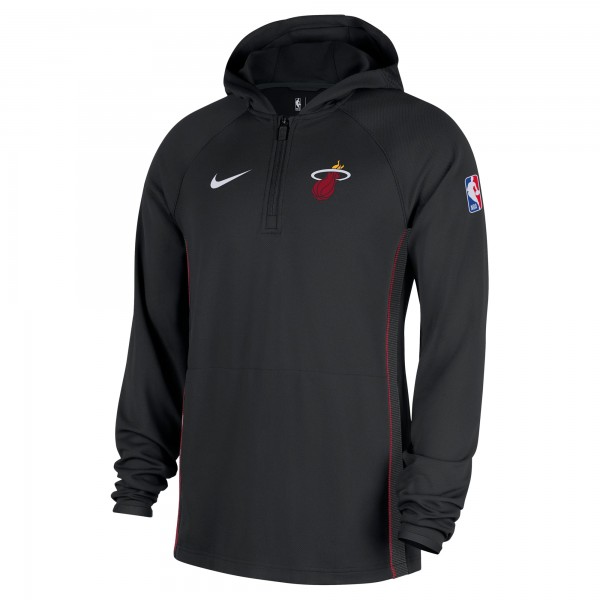Miami Heat Nike Black Authentic On Court Zone Quarter-Zip Dri-FIT Hoodie Jacket