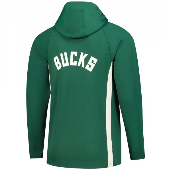 Milwaukee Bucks Nike Hunter Green Authentic On Court Zone Quarter-Zip Dri-FIT Hoodie Jacket