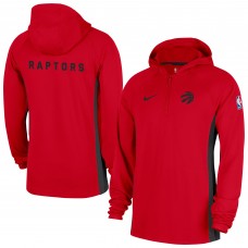 Toronto Raptors Nike Red Authentic On Court Zone Quarter-Zip Dri-FIT Hoodie Jacket