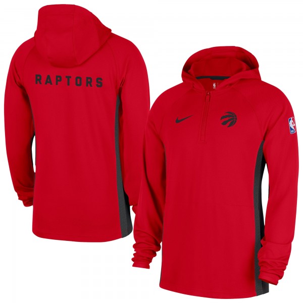 Toronto Raptors Nike Red Authentic On Court Zone Quarter-Zip Dri-FIT Hoodie Jacket