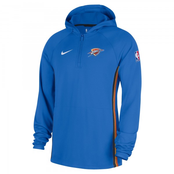 Кофта на короткой молнии Oklahoma City Thunder Nike Blue Authentic On Court Zone Dri-FIT