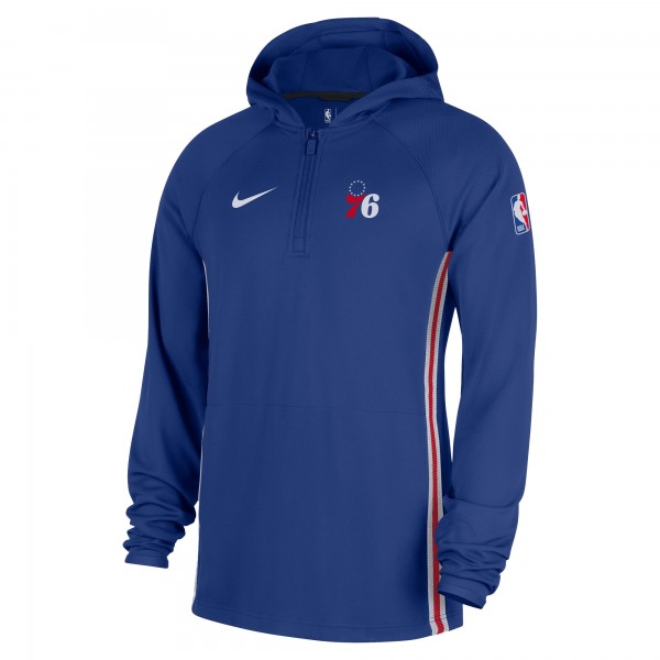Philadelphia 76ers Nike Blue Authentic On Court Zone Quarter-Zip Dri-FIT Hoodie Jacket
