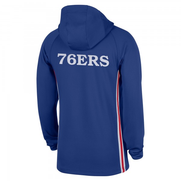 Philadelphia 76ers Nike Blue Authentic On Court Zone Quarter-Zip Dri-FIT Hoodie Jacket
