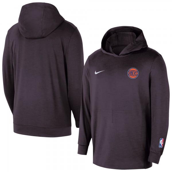 New York Knicks Nike Black Authentic Practice Yoga Restore Dri-Fit Pullover Hoodie