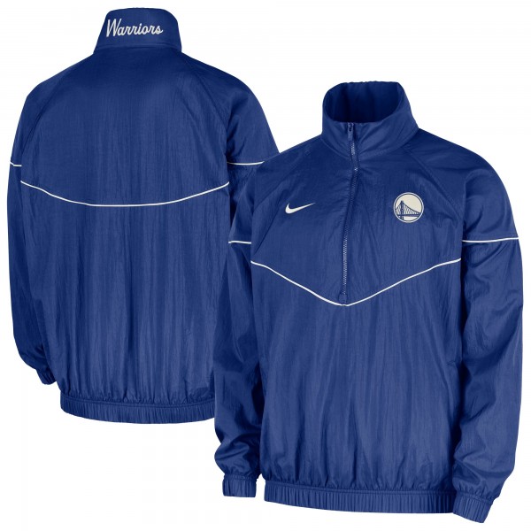 Куртка на короткой молнии Golden State Warriors Nike Royal Courtside Windrunner Woven