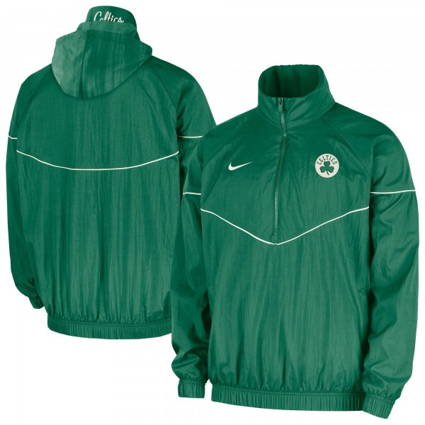 Boston Celtics Nike Kelly Green Courtside Windrunner Woven Half-Zip Hooded Jacket