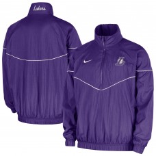 Los Angeles Lakers Nike Purple Courtside Windrunner Woven Half-Zip Jacket