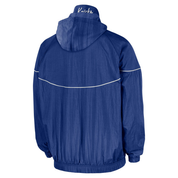 Куртка New York Knicks Nike Blue Courtside Windrunner Woven Half-Zip Hooded