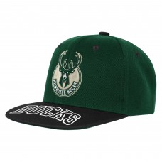 Подростковая Milwaukee Bucks Outerstuff Hunter Green/Black Two-Tone Snapback Hat