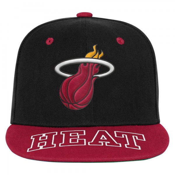 Подростковая Miami Heat Outerstuff Black/Red Two-Tone Snapback Hat