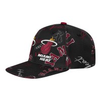 Подростковая Miami Heat Outerstuff Black Street Hooper Allover Print Snapback Hat