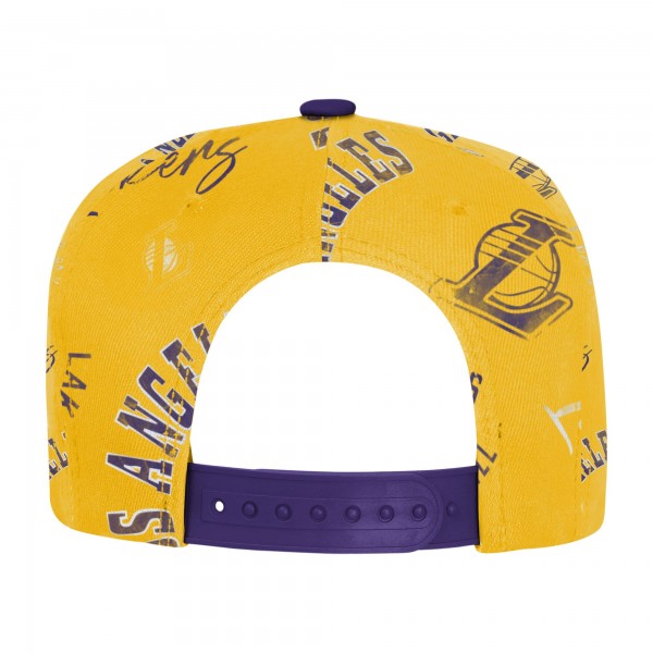 Бейсболка Подростковая Los Angeles Lakers Outerstuff Gold Street Hooper Allover Print