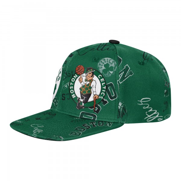 Подростковая Boston Celtics Outerstuff Kelly Green Street Hooper Allover Print Snapback Hat