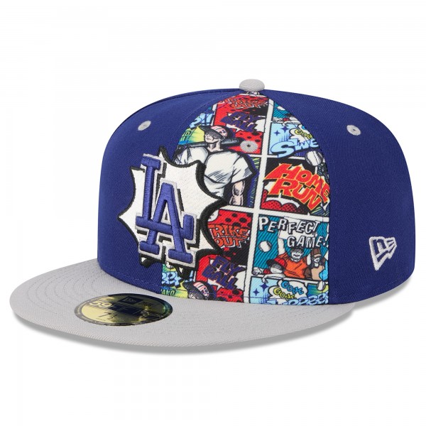 Бейсболка Los Angeles Dodgers New Era Royal/Gray 2025 MLB Diamond Hero Edition 59FIFTY
