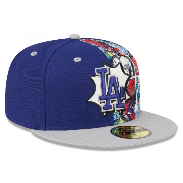 Бейсболка Los Angeles Dodgers New Era Royal/Gray 2025 MLB Diamond Hero Edition 59FIFTY