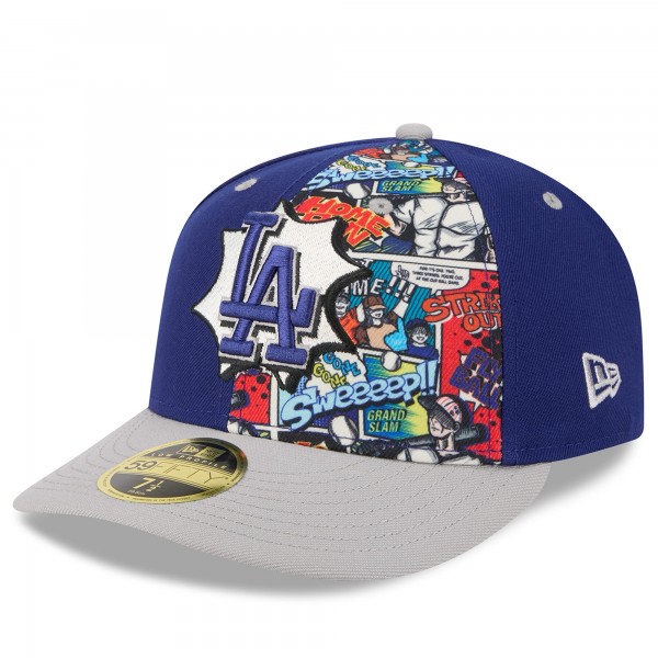 Бейсболка Los Angeles Dodgers New Era Royal/Gray 2025 MLB Diamond Hero Edition Low Profile 59FIFTY