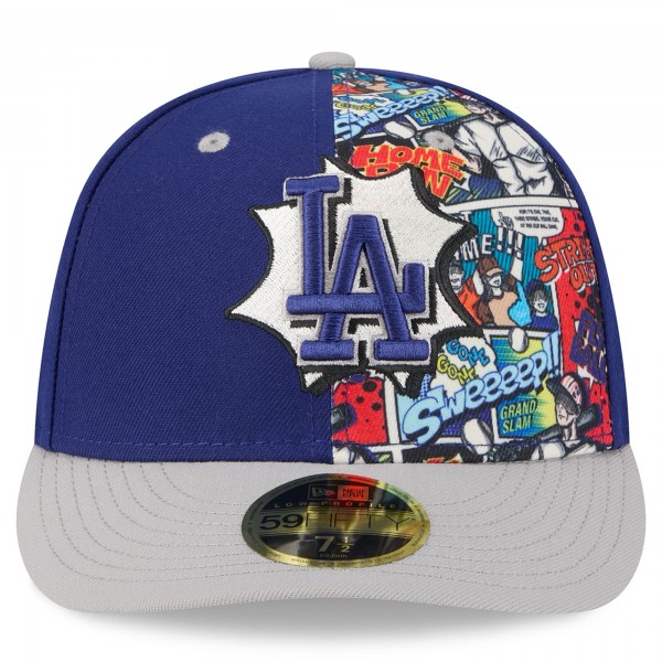 Бейсболка Los Angeles Dodgers New Era Royal/Gray 2025 MLB Diamond Hero Edition Low Profile 59FIFTY