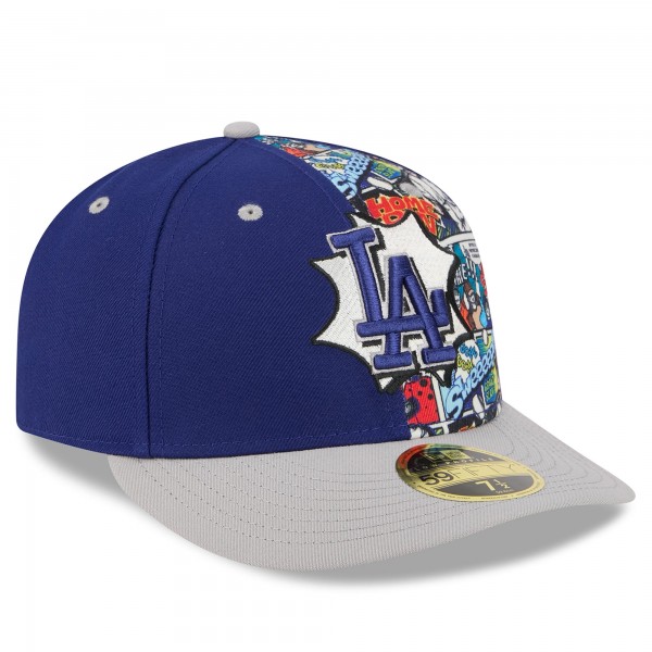 Бейсболка Los Angeles Dodgers New Era Royal/Gray 2025 MLB Diamond Hero Edition Low Profile 59FIFTY